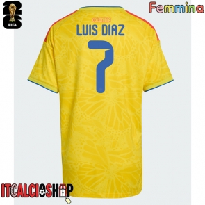 Colombia Luis Diaz #7 Prima Maglia Femmina Mondiali 2026 Manica Corta